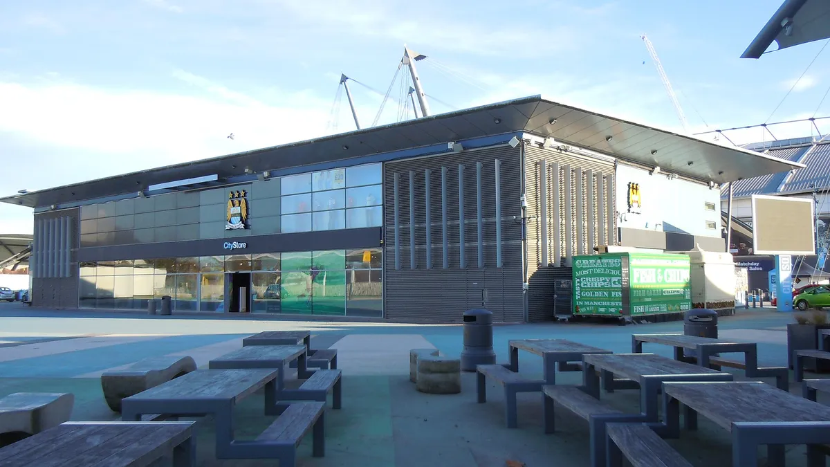 The club shop outside Manchester City's Etihad Stadium, in an archive photo from 2015